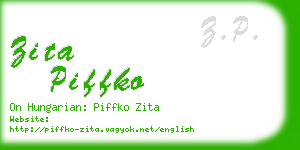 zita piffko business card